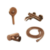 Brauer Copper Edition Badkraan opbouw - douchegarnituur - 2 gladde knoppen - handdouche rond 3 standen - PVD - geborsteld koper SW568385