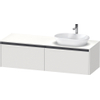 Duravit Ketho 2 wastafelonderbouwkast incl. consoleplaat met 2 laden voor waskom rechts 160x55x45.9cm met handgrepen antraciet wit mat SW772880