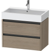 Duravit Ketho 2 wastafelonderbouwkast met 2 laden 78.4x46x54.9cm met grepen antraciet eiken terra mat SW773038