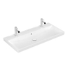 Villeroy en boch Avento meubelwastafel 100x47cm 2 kraangaten met overloop wit SW59853