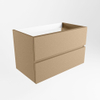 Mondiaz VICA wastafelonderkast - 80x45x50cm - 2 lades - uitsparing midden - softclose - Oro SW1016506