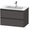 Duravit Ketho 2 wastafelonderbouwkast met 2 laden 81x48x55cm met grepen antraciet grafiet mat SW773002