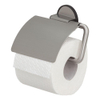 Tiger Tune Toiletrolhouder - met klep - zelfklevend - geborsteld RVS/zwart SW296123