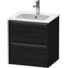 Duravit Ketho.2 wastafelonderkast 51x42x54.9cm geschikt voor 1 waskom Spaanplaat Eiken (zwart) Mat SW772872