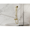Fortifura Calvi Badkraan - met glijstangset - ronde handdouche - metalen doucheslang - geborsteld messing PVD (Goud) SW968342