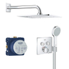 GROHE Grohtherm smartcontrol Regendoucheset Inbouw - hoofddouche 25.4cm - handdouche rond - wandarm F serie - chroom SW209458