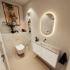 MONDIAZ TURE-DLUX 100cm toiletmeubel Talc. EDEN wastafel Ostra positie midden. Zonder kraangat. SW1104673