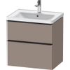 Duravit D-Neo wastafelonderkast 63.4x62.5x45.2cm 2 lades Basalt Mat SW641179