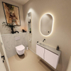 MONDIAZ TURE-DLUX 80cm toiletmeubel Rosee. EDEN wastafel Opalo positie links. Zonder kraangat. SW1104516