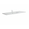 Crosswater Glide II Wastafel inbouw - 100x45cm - 0 kraangaten - glas - Ice white SW487193