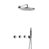 Hotbath Cobber IBS70 Regendoucheset inbouw - 38.5cm wandarm - 30cm ronde hoofddouche - staafhanddouche - chroom SW677948