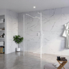 Fortifura Galeria Vrijstaande Inloopdouche - 90x200cm - Helder - antikalk - 8mm veiligheidsglas - 2 zijwanden 40cm - wandsteunen en hoekprofielen - Wit mat SW993131