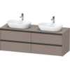 Duravit Ketho 2 wastafelonderbouwkast incl. consoleplaat met 4 laden voor dubbele waskommen 160x55x56.8cm met handgrepen antraciet basalt mat SW771779