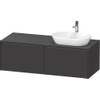 Duravit Ketho 2 wastafelonderbouwkast incl. consoleplaat met 2 laden voor waskom rechts 140x55x45.9cm met handgrepen antraciet grafiet supermat SW772395