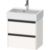 Duravit Ketho 2 Wastafelonderkast - 2 laden - 58.4x39x54.9cm - grepen antraciet - wit supermat SW772756