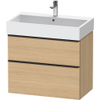 Duravit D-Neo wastafelonderkast 78.4x62.5x44.2cm 2 lades Natuur eiken Mat SW641170