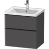 Duravit D-Neo wastafelonderkast 63.4x62.5x45.2cm 2 lades Grafiet Mat SW641420