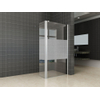 Wiesbaden Comfort zijwand draaibaar rechts 350 x 2000 x 10 mm nano helder glas met melkglas middenband/chroom SW373623