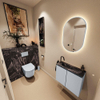 MONDIAZ TURE-DLUX 60cm toiletmeubel Clay. EDEN wastafel Lava positie links. Met 1 kraangat. SW1103766