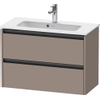 Duravit Ketho 2 wastafelonderbouwkast met 2 laden 81x39x54.9cm met grepen antraciet basalt mat SW771798