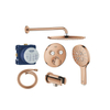 Grohe Grohtherm regendoucheset inbouw - hoofddouche rond - handdouche rond - gebogen wandarm - warm sunset SW1235164