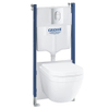 GROHE Euro Ceramic toiletset - Solido inbouwreservoir - spoelrandloos - softclose zitting - bedieningsplaat chroom - glans wit SW242386