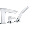 Hansgrohe Puravida afdekset 3 gats badrandcomb.met douchegarnituur wit chroom GA18455