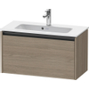 Duravit Ketho 2 wastafelonderbouwkast met 1 lade 81x39x44cm met greep antraciet eiken terra mat SW771789