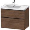 Duravit D-Neo wastafelonderkast 78.4x62.5x45.2cm 2 lades Noten (donker) Mat SW640789