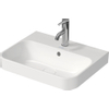 Duravit HappyD 2 Plus opbouwwastafel met kraangat met overloop 50x40cm met keramisch push-open ventiel m. WG wit SW358151