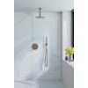 Fortifura Calvi inbouw Regendoucheset - rond - thermostatisch - plafondarm - 25cm hoofddouche - staaf handdouche - Geborsteld koper PVD (Koper) SW1189377