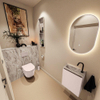 MONDIAZ TURE-DLUX 40cm toiletmeubel Rosee. EDEN wastafel Glace positie links. Met 1 kraangat. SW1103463