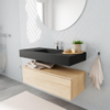 MONDIAZ ALAN 100cm - onderkast - washed oak - 1 lade - vrijhangende wastafel - wasbak midden - 1 kraangat - urban SW408469