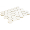 The Mosaic Factory London mozaïektegel - 28.2x32.1cm - wand en vloertegel - Zeshoek/Hexagon - Porselein Super White Mat SW62250