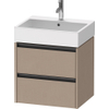 Duravit Ketho 2 wastafelonderbouwkast - 2 laden - 58.4x46x54.9cm - grepen antraciet - Linnen mat SW772059