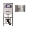 Geberit Inbouwreservoir - UP320 - QeramiQ metal bedieningsplaat - dualflush - ronde knoppen - metaal RVS SW976083