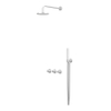 IVY Tribe Regendoucheset - inbouw - symmetry - 2 stopkranen - 30cm plafondbuis - 30cm medium hoofddouche - houder met uitlaat - 150cm doucheslang - staafmodel handdouche - RVS316 - geborsteld SW1032322