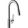 Hansgrohe M42 M429-H220 1-gats keukenkraan m. uittrekbare handdouche m. 360° draaibare uitloop chroom SW241693