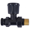 Riko radiator-ventiel+adaptor 15mm 1/2 recht vernikkeld mat-zwart SW641784