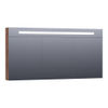 BRAUER Promise Deluxe spiegelkast - 140x70x15cm - met directe verlichting 3 dubbelzijdige spiegeldeuren - Forest Cacao SW371717