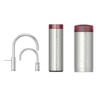 Quooker Nordic Round Twintaps - draaibare uitloop - Combi incl. Cube reservoir - Warm / kokend / bruisend / gefilterd water - Chroom SW299750