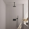 BRAUER Black Carving Thermostatische Regendouche inbouw - drukknoppen - SET 53 - 20cm hoofddouche - plafondarm - staaf handdouche - doucheslang - wandaansluitbocht - zwart mat SW925390