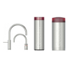 Quooker Nordic Round Twintaps - draaibare uitloop - Combi incl. Cube reservoir - Warm / kokend / bruisend / gefilterd water - RVS SW299764