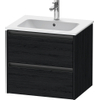 Duravit Ketho 2 wastafelonderbouwkast met 2 laden 61x48x55cm met grepen antraciet eiken zwart mat SW771780