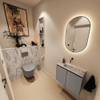 MONDIAZ TURE-DLUX 60cm toiletmeubel Smoke. EDEN wastafel Glace positie midden. Zonder kraangat. SW1103540