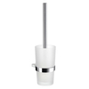 Smedbo Air WC-borstelgarnituur - 11.9x38cm - ophangen - Massief messing Chroom/Mat glas SW10971