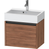 Duravit Ketho 2 wastafelonderbouwkast met 1 lade 58.4x39x44cm met greep antraciet noten mat SW772408