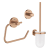 GROHE Essentials Toilet accessoireset 3-delig met toiletborstelhouder, handdoekhaak en toiletrolhouder zonder klep warm sunset SW529065