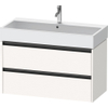 Duravit Ketho 2 wastafelonderbouwkast met 2 laden 98.4x46x54.9cm met grepen antraciet wit supermat SW772231