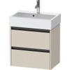 Duravit Ketho 2 wastafelonderbouwkast met 2 laden 58.4x39x54.9cm met grepen antraciet taupe supermat SW772536